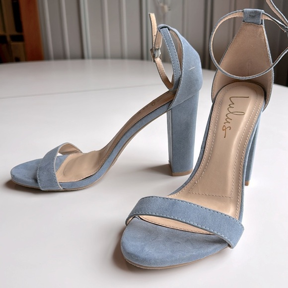 Lulus blue suede heel sandals - Picture 2 of 7